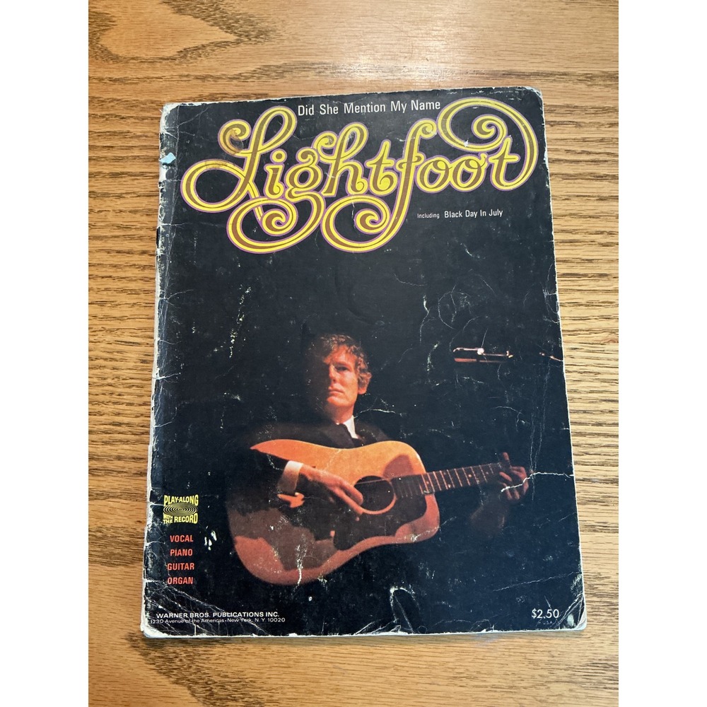 Gordon Lightfoot Did She Mention My Name Sheet Music Songbook 1968 Warner Bros